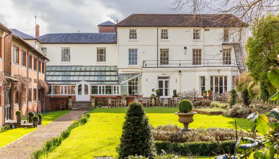 The garden at The Winchester Royal Hotel. The hotel is situated in the heart of the city.