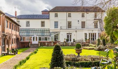 The garden at The Winchester Royal Hotel. The hotel is situated in the heart of the city.