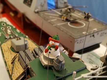 Festive-themed models laid out at The D-Day Story's Dulverton Room