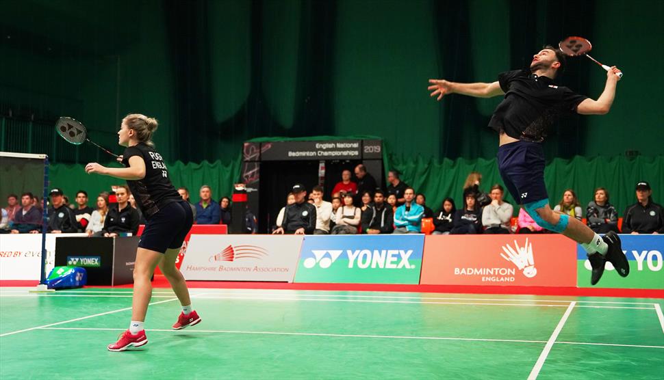 Ben Lane and Jess Pugh at the English National Badminton Championships - Westgate Badminton Centre in Winchester