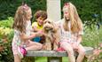 Children and dog at Exbury Gardens in Summer