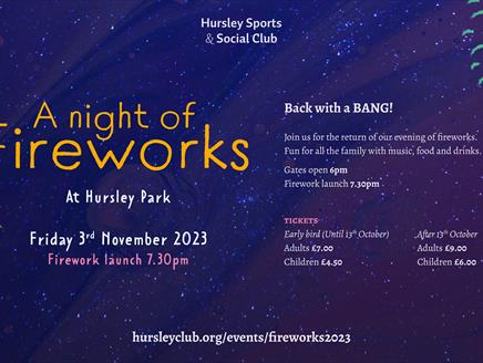 A night of Fireworks at Hursley Sports and Social Club