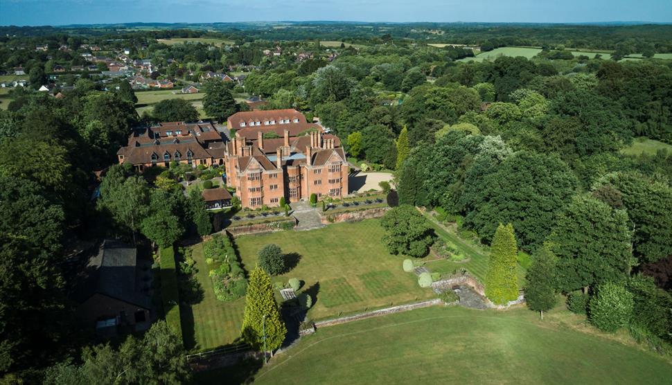 Aerial perspective of New Place Hotel in Hampshire