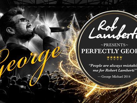 Press photo for Robert Lamberti presents Perfectly George, showing the singer mid-performance