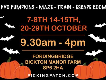 PYO Pumpkins and Halloween Events at Bickton Manor Farm