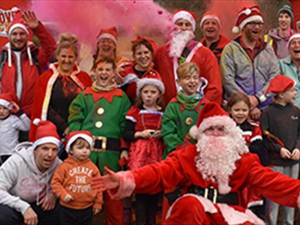 Santa's Colour Dash at Avon Tyrrell Outdoor Centre