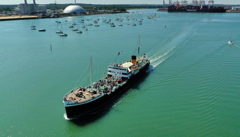 Steamship Shieldhall D-Day 80th themed cruised to the Solent (Lepe)