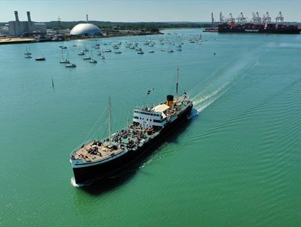 Steamship Shieldhall D-Day 80th themed cruised to the Solent (Lepe)