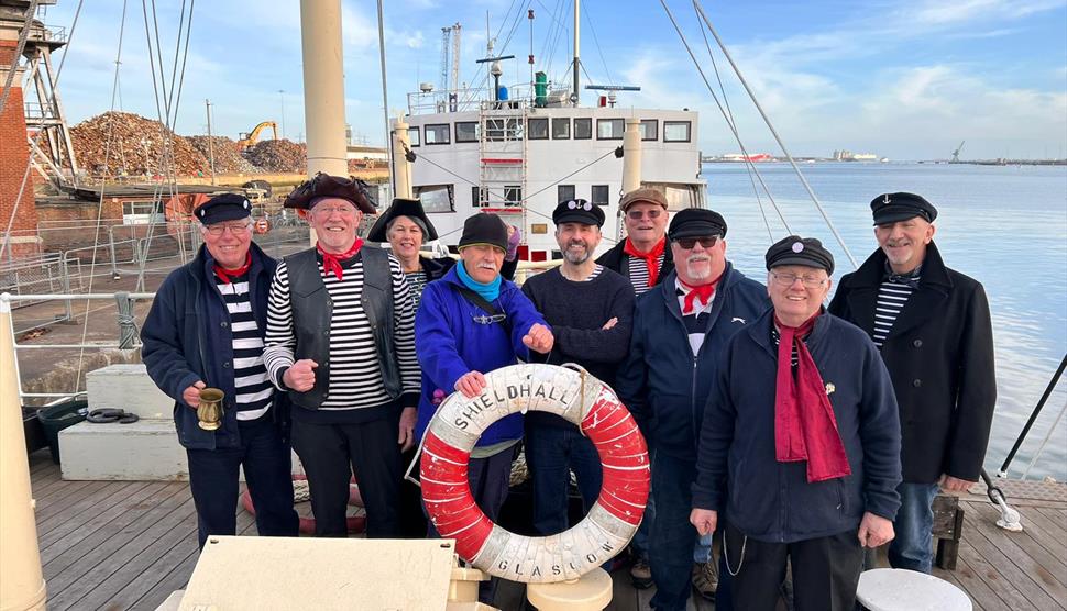 Steamship Shieldhall Steam to the Solent Cruise with the Southampton Salty Sea Dogs Shanty Band