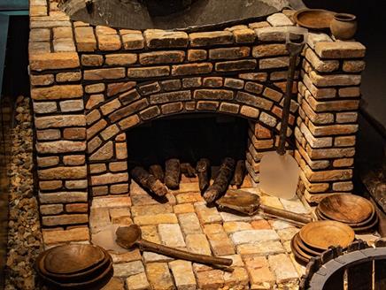 Fireplace setup at The Mary Rose museum