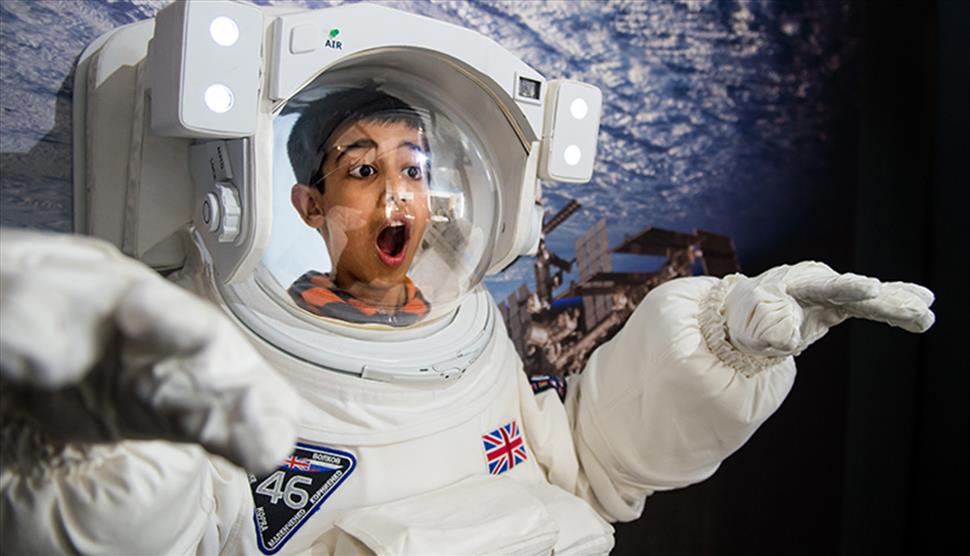 Boy in Space Suit at Winchester Science Centre and Planetarium