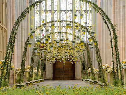 Winchester Cathedral Flower Festival 2018 - Cathedral Nave with flowers