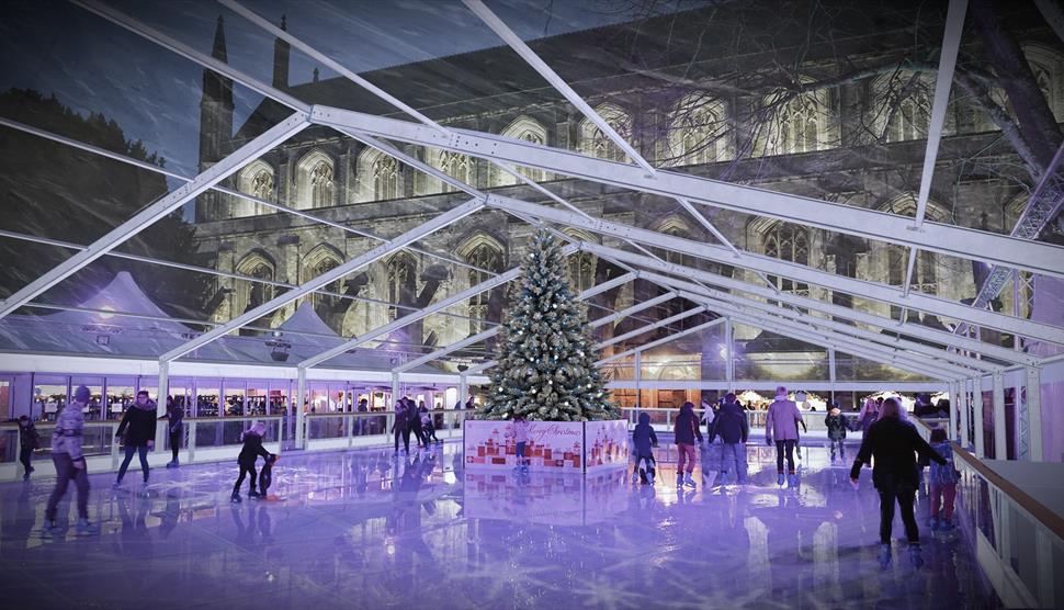 Silent Discos on Ice at Winchester Cathedral's Ice Rink