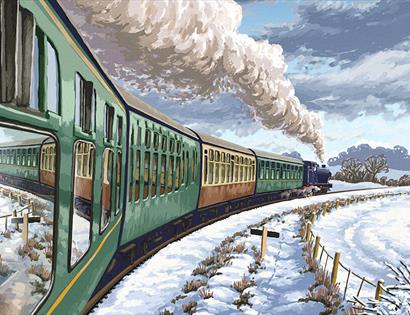a steam railway in the snow