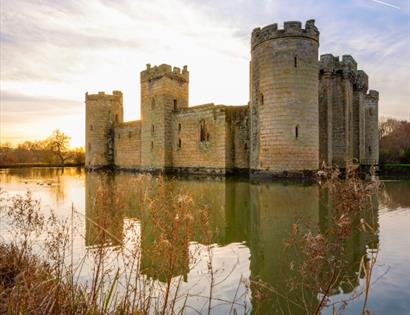 castle surrounded by large moat