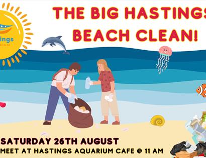 illustrated poster showing a beach clean.