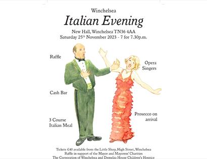 Poster for Italian evening in Winchelsea.