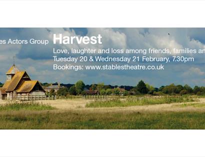 Poster for Harvest play at the Stables Theatre Hastings.