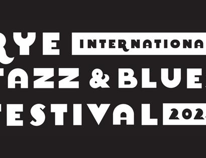 Black and white logo for Rye International Jazz and Blues Festival