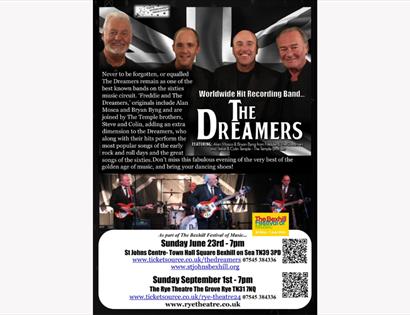 Poster for The Dreams concert as part of Bexhill Festival of Music.