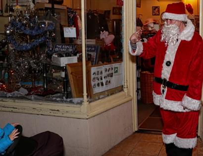 Christmas Late Night Shopping and Light Switch On