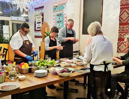 Cookery class at Sombremesa, Bexhill, East Sussex