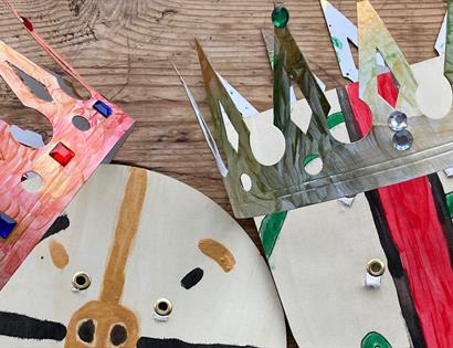 photograph of crafted crown and sheild