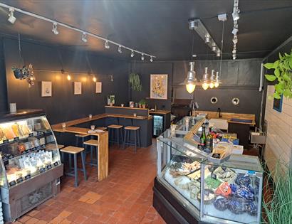 interior view of Holy Mackerel fishmongers and bar, Battle.