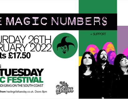 a poster for Fat Tuesday event with The Magic Numbers band.