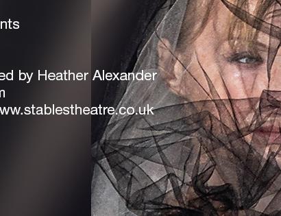 poster showing a woman with face covered in a mesh black veil.