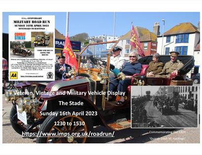 poster showing four people seated in an open vintage car.