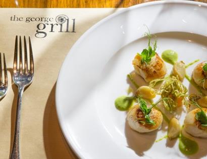 Scallops served at The George in Rye.