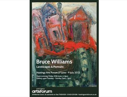 poster for Bruce Williams exhibition at Hastings Arts Forum.