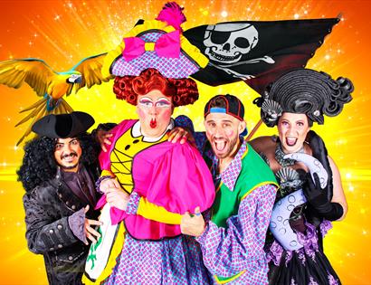Poster showing panto characters.
