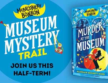 Blue book poster for Murder at the Museum