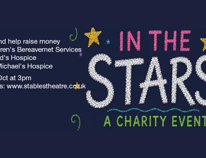 Poster for “In the Stars” charity event raising funds for children’s bereavement and hospice services.