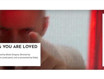 Poster for a White Rock Theatre show featuring a close-up figure in dramatic red lighting and textured background.