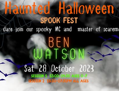 Poster for Haunted Halloween event at the White Rock Theatre Hastings