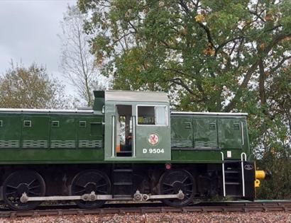 a diesel train engine on a track
