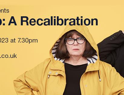 Yellow poster with black text. Title reads "Last Gasp: A Recalibration".