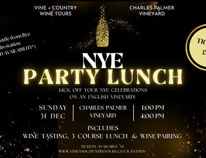 Poster for NYE party at Charles Palmer Vineyard.