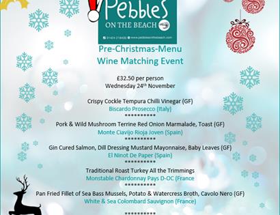 Menu of dishes and wines to match