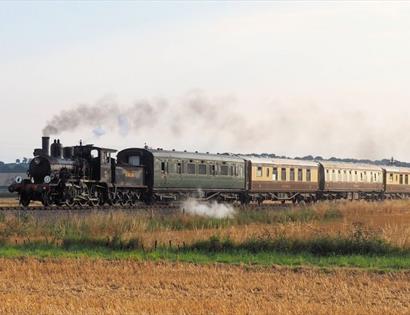 photograph of a steam train.