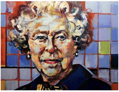 a painting of her majesty the queen.