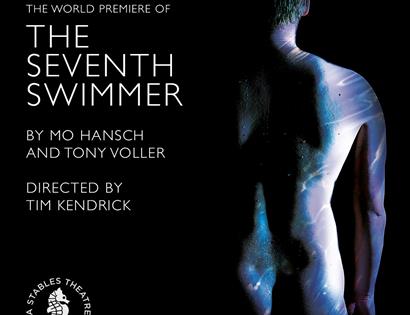 poster showing nude male back with blue projection