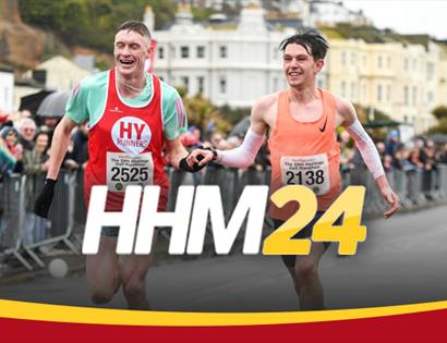 poster for Hastings Half Maraton showing race finish line.