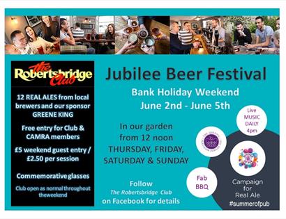 poster for jubilee beer festival at robertsbridge with same text