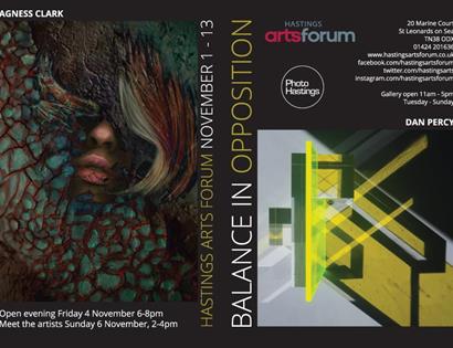 poster for exhibition with abstract painting.