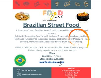 Poster for Brazilian Street Food. Text in description.