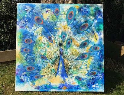 Painting of a peacock